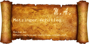 Metzinger Achilles névjegykártya